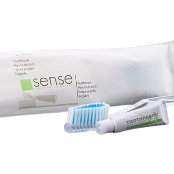 Set Dentar Hotelier ambalat individual, periuta + pasta de dinti, Sense