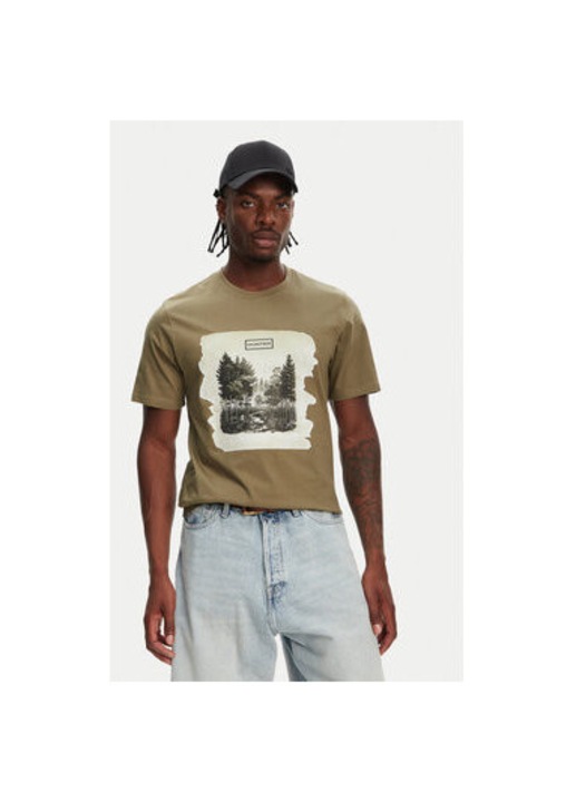 Tricou barbati Hunter, HARM0033251, Bumbac, Kaki, Kaki, S