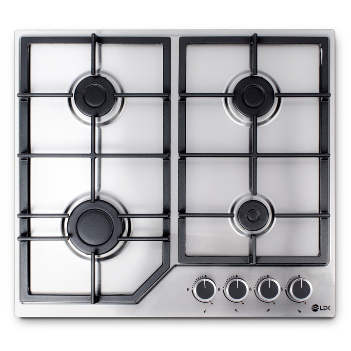 Aragaz cu 3 arzatoare si capac Rosberg R51454E3, 3x2, 2 kWh, 30 mbar, Otel carbon, Alb
