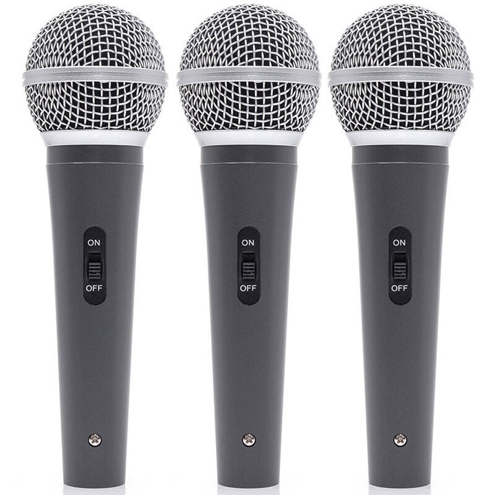 Set 3 Microfoane Mana BoomTone DJ 3 Bucati Nuca Microfon Negru