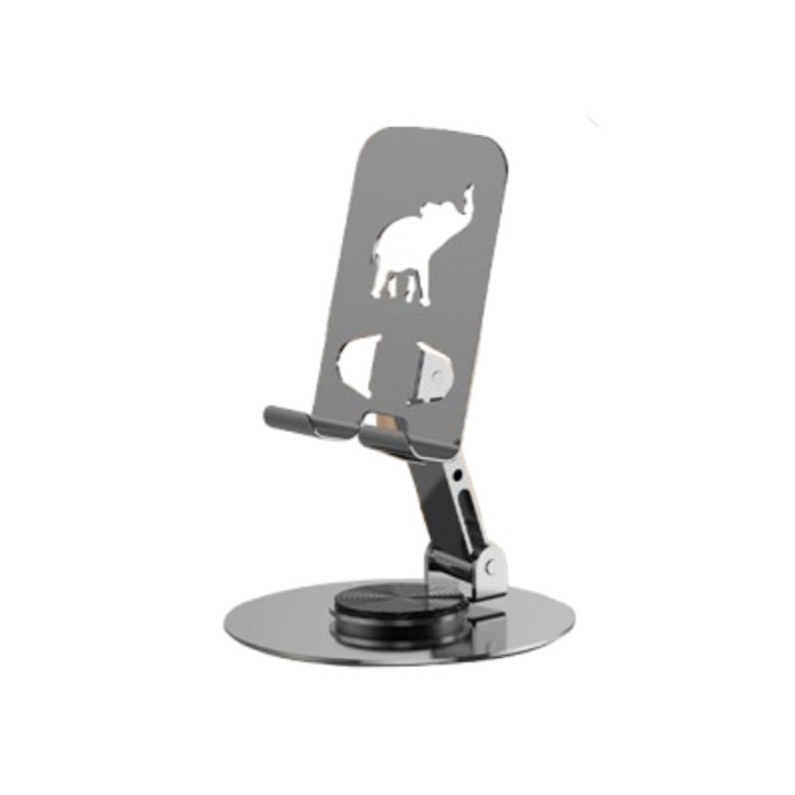 Telefontartó/tablettartó, elefánt modell, ezüst