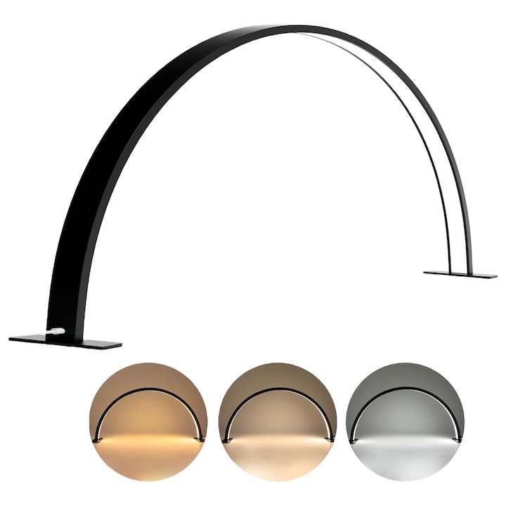 MunDeir körömlámpa, ívelt kialakítás, állítható LED fény, 3 színhőmérséklet, 3600 lumen, manikűrhöz és tetováláshoz