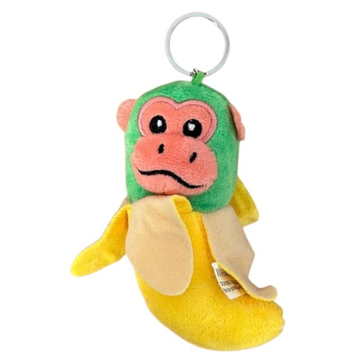 Фигурка Tung Tung Sahur, тип ключодържател, плюшена, жълто-зелена, 15 см