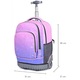 Ghiozdan troler multifunctional copii Giftry® – 2-in-1 rucsac cu roti silentioase, maner telescopic, impermeabil, 48 x 31 x 21 cm, ideal scoala si calatorii, Roz
