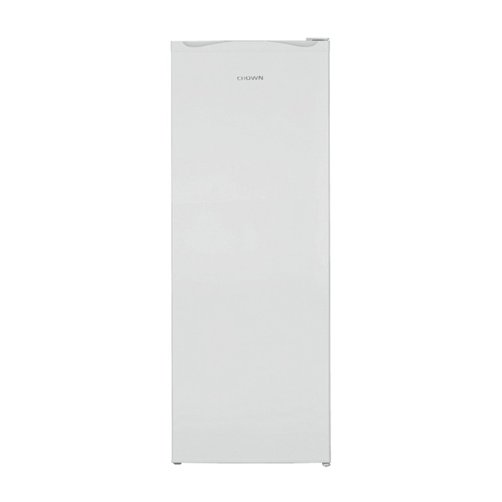 Congelator vertical Crown GN 2451E, Control digital, Autonomie 10 ore, Usa reversibila, H 144 cm, 188 l, Clasa E, Alb