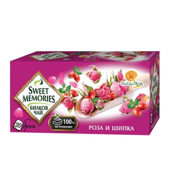Ceai cu petale de trandafir damascena si fructe de maces, 20 pliculete