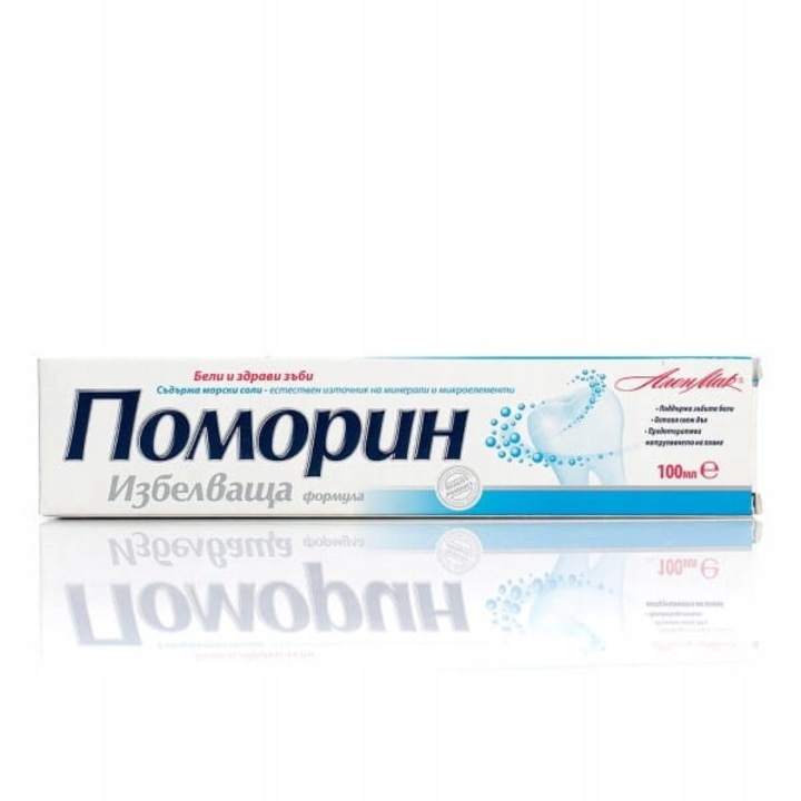 Паста за зъби Pomorin Classic, без флуорид, 100 мл, избелващо действие, естествени минерали