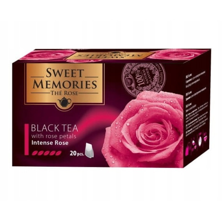 Ceai negru cu petale de trandafir, 30g, aroma intensa, natural