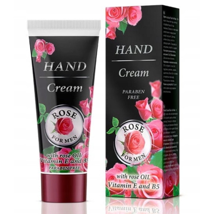 Rózsás kézkrém, 75 ml, hidratáló formula, parabénmentes, vegán