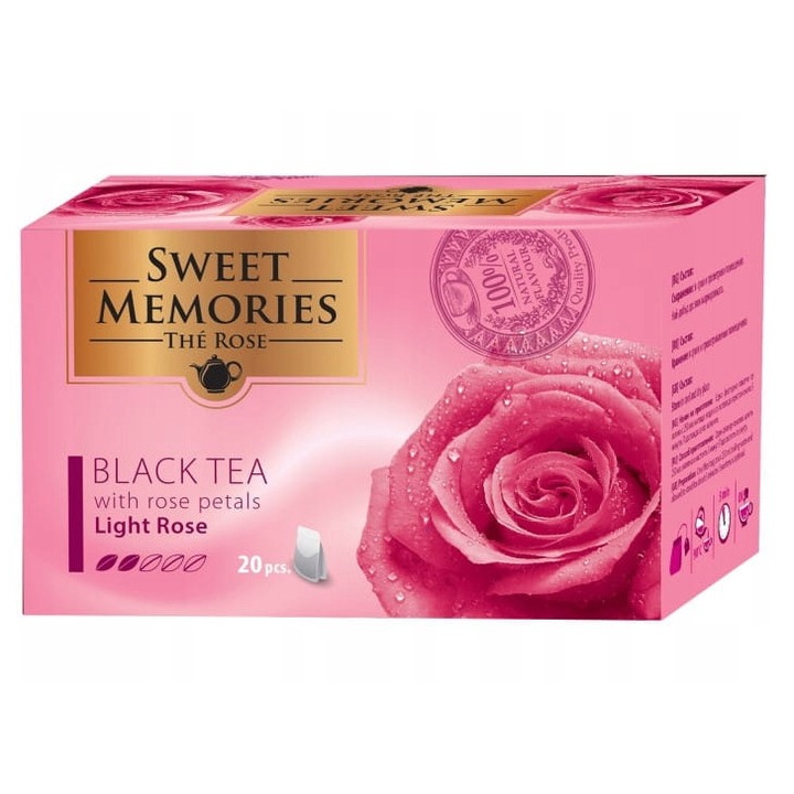 Ceai negru cu petale de trandafir, Lekka Roza, 30g, aromat, natural