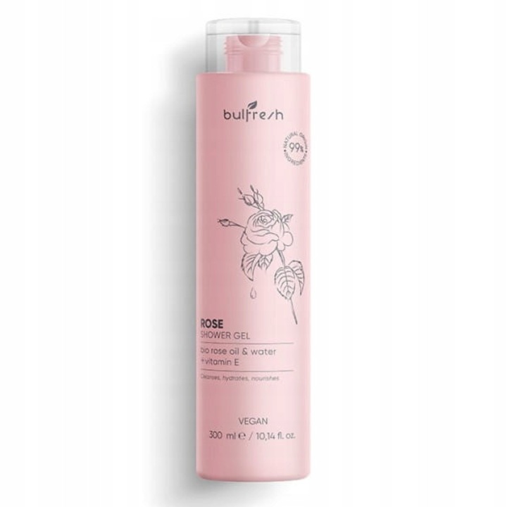 Botanic Rose tusfürdő 300 ml, 99%-ban természetes összetevőkből, bio rózsaolajjal, bio rózsavízzel és E-vitaminnal