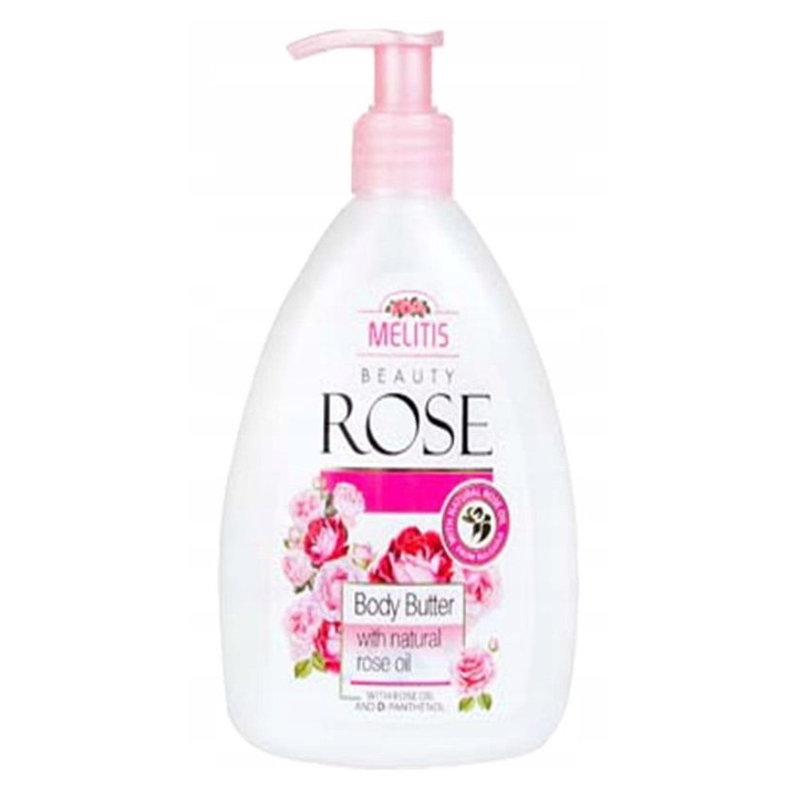 Melitis Beauty Rose tápláló testvaj, rózsaolajjal, 300ml, mélyhidratáló, pihentető aroma