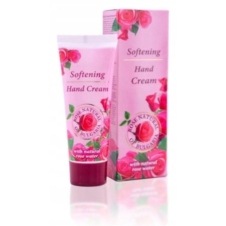 Crema hranitoare pentru maini, Rose Natural, 75ML, cu ulei de cocos si apa de trandafir, protectie intensiva