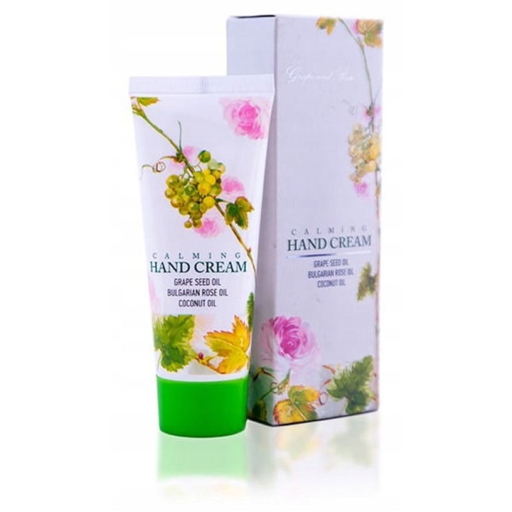 Kézkrém szőlőmagolajjal és rózsaolajjal 75 ml, parabénmentes, színezékmentes