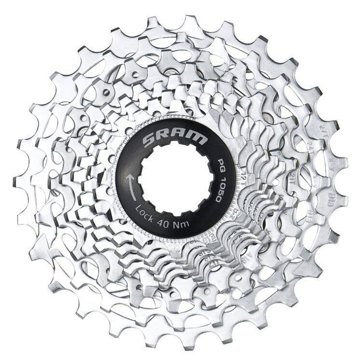 Sram PG-1050 kazetta, 10 sebességes, 11-27 fogú, ezüst, 246 g