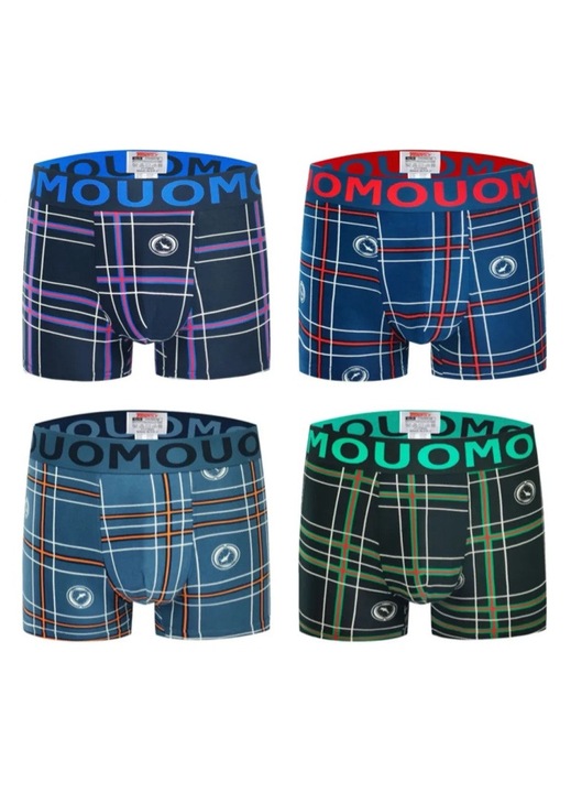 Set barbati BOXER 4 buc. Baiat la moda colorat UOMO FY13025 (M)