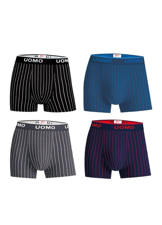 Set barbati BOXER 4 buc. Multicolor cu dungi UOMO F 5602 (L)