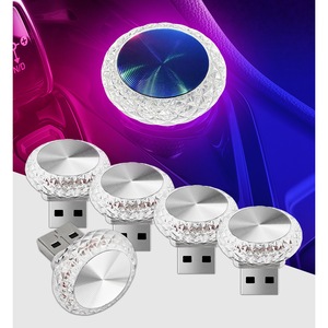 Lumini ambientale cu cristale Angel Eyes cu LED USB 5 buc CooTooLa, lumini ambientale pentru interior auto, lumini de noapte decorative USB plug and play, accesorii universale pentru interior auto pentru majoritatea masinilor (cinci culori)
