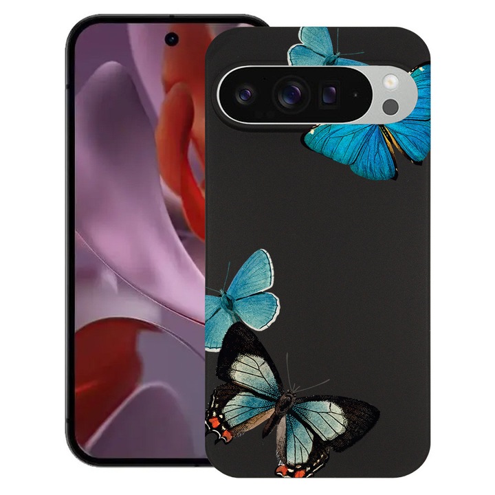 BestCase® Husa pentru Google Pixel 10 Pro XL cu Design Beautiful Blue Butterflies, TPU Mat Ultra Slim, 2052000 B 991