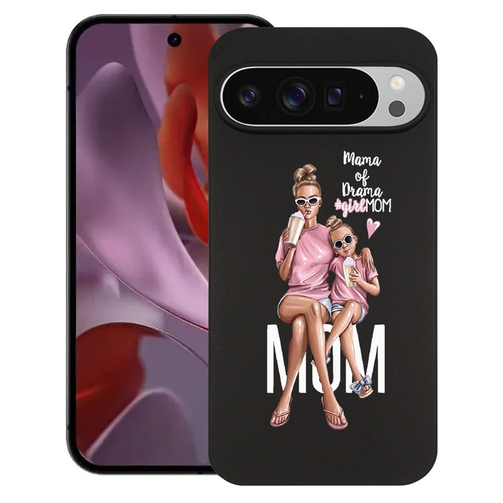 BestCase® Tok Google Pixel 10 Pro XL-hez, Girl Mom Mama of Drama designnal, Matt TPU Ultra Slim, 2052000 B 558