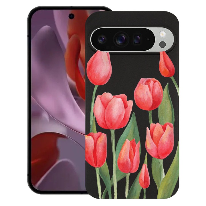 BestCase® Husa Slim Silicon pentru Google Pixel 10 Pro XL, Red Tulips, 2036426 B 633