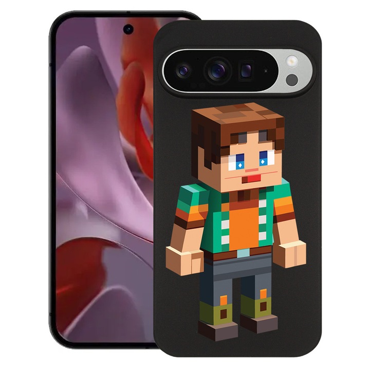 BestCase® Husa pentru Google Pixel 10 Pro XL cu Design Minecraft Character, TPU Mat Ultra Slim, 2052000 B 1682