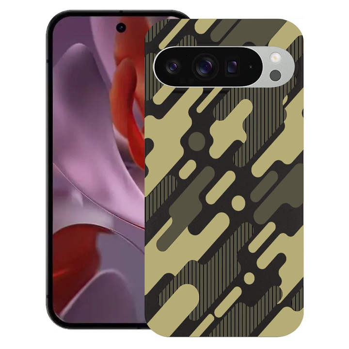 BestCase® Husa Slim Silicon pentru Google Pixel 10 Pro XL, Green Camouflage, 2036426 B 811