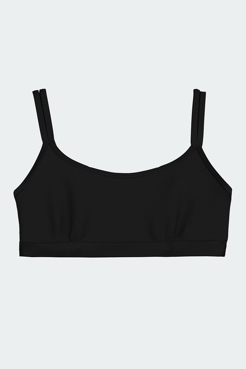 LC WAIKIKI, Bustiera cu model uni si bretele ajustabile, Negru