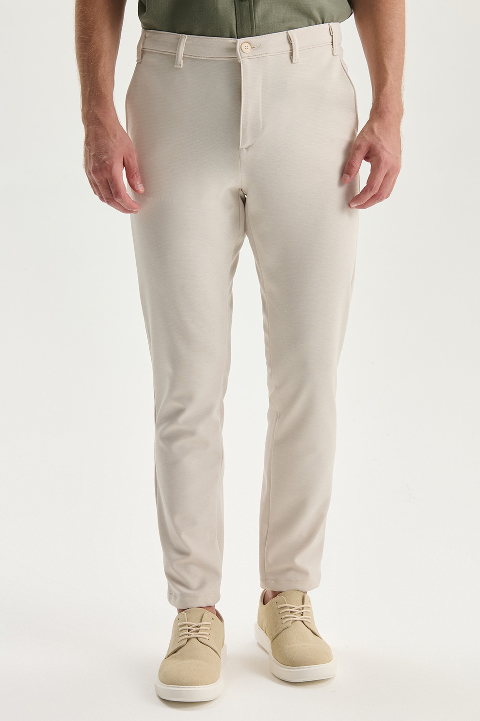 LC WAIKIKI, Pantaloni regular fit cu buzunare, Bej deschis melange, 30