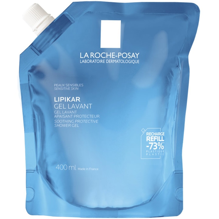 La Roche-Posay Lipikar nyugtató és védő tusfürdő-utántöltő, érzékeny bőrre, 400 ml