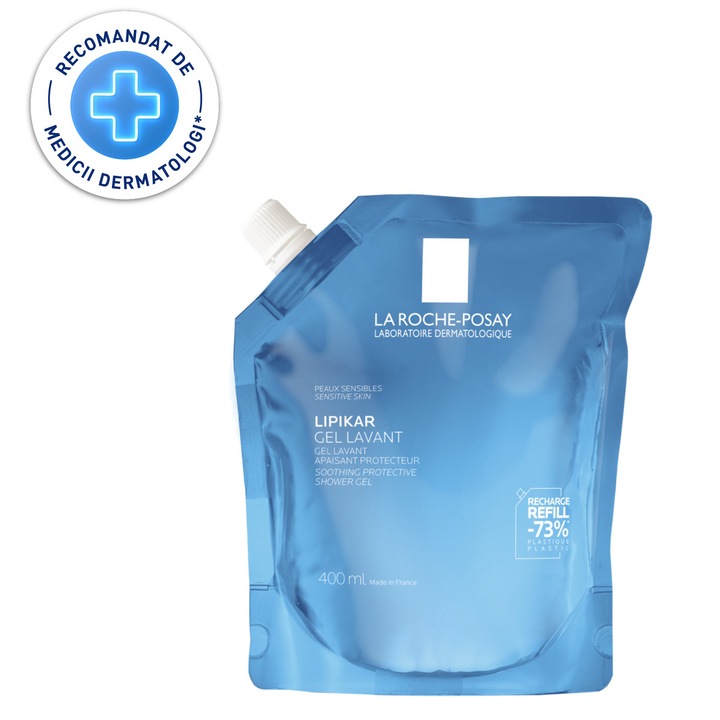 Резерва душ гел за чувствителна кожа La Roche-Posay Lipikar, Успокояващ и защитен, 400 мл