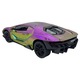 Lamborghini Stil 1/24 fém replika modell hangokkal, fényekkel és függőleges ajtókkal, lila kaméleonnal