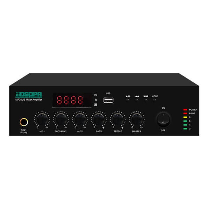 Amplificator cu Mixer 60W Pe 100V DSPPA MP60UB Cu USB FM & Bluetooth Negru