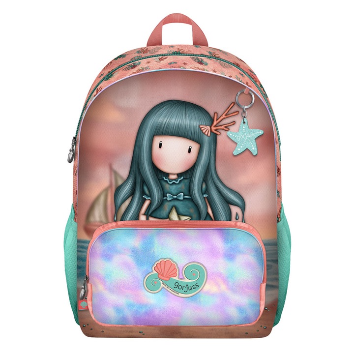 Iskolai hátizsák Santoro Gorjuss Making Waves - Washed Ashore, 34 x 43 x 20 cm, Többszínű