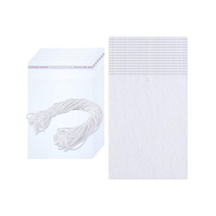 30 db-os szublimálható autós légfrissítő készlet, álló téglalap, fehér, filc, 7,5x10 cm