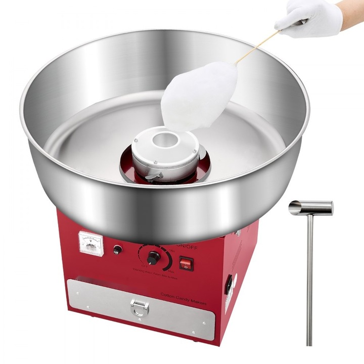 Vállalati vattacukor készítő gép, 1000 W, Ideális partikra, Piros szín