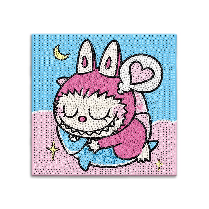 Set Diamond Painting, 20x20cm, monstri de jucarie, multicolor