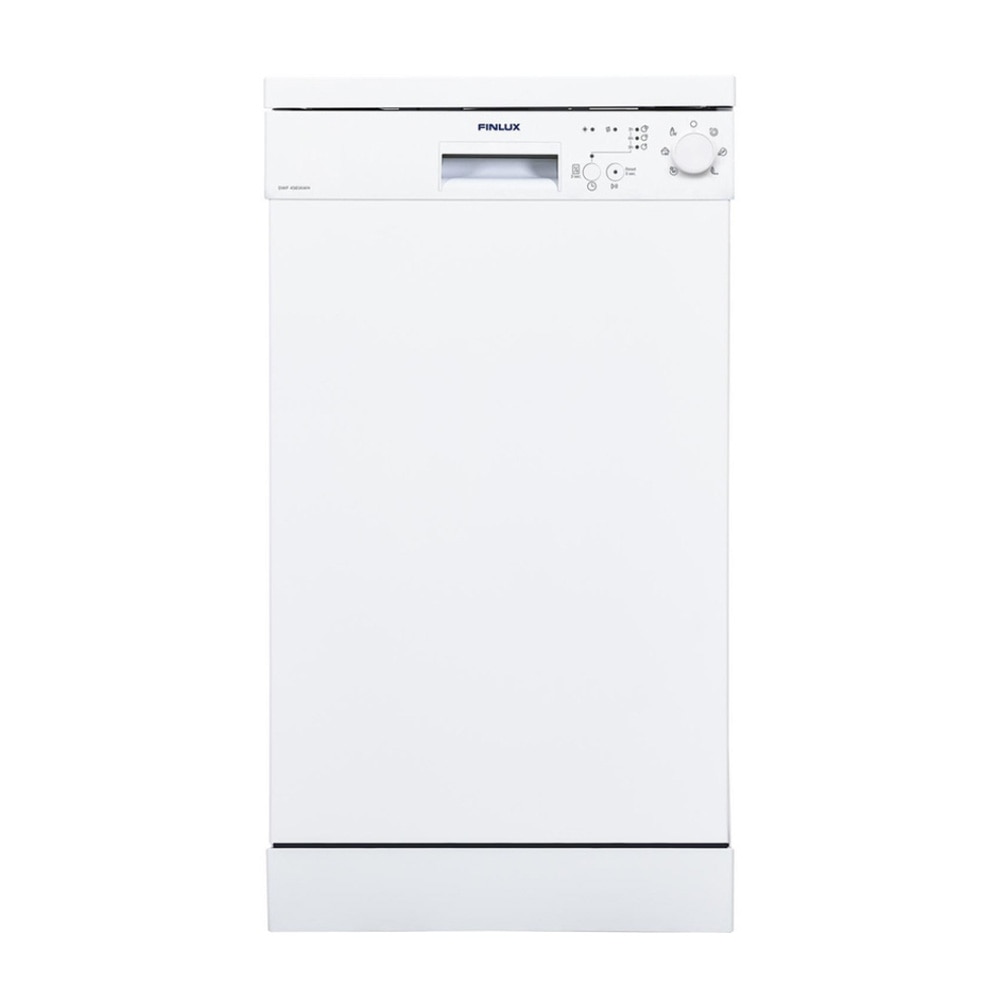 Masina de spalat vase slim Finlux DWF 4561AWH, Program ECO, Incarcare la jumatate, 10 seturi, 6 programe, Clasa E, Alba