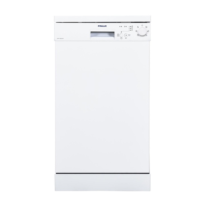 Finlux DWF 4561AWH тънка съдомиялна машина, ECO програма, Половин зареждане, 10 комплекта, 6 програми, Клас E, Бяла