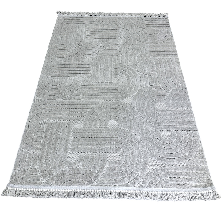 Covor 3D in relief Acolade 678G 80x150 cm Gri
