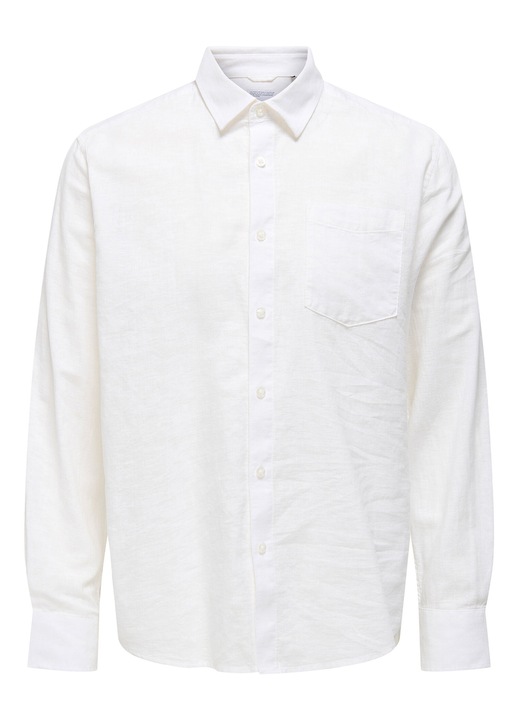 Only Sons ferfi ing, 22031804, lenvaszon/pamut, feher, Fehér