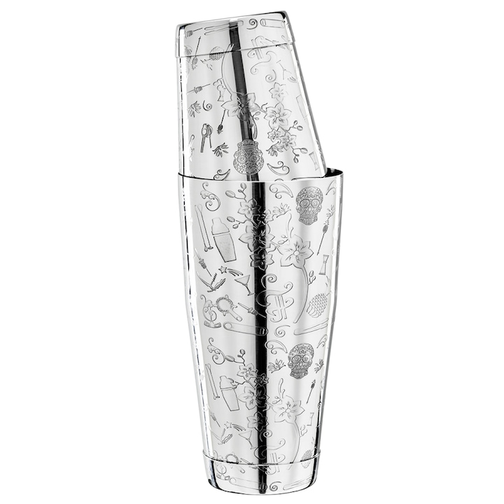Шейкър за коктейли - Collabo TIN on TIN от неръждаема стомана - 28oz/18oz - с гравиране - Лимитирана серия