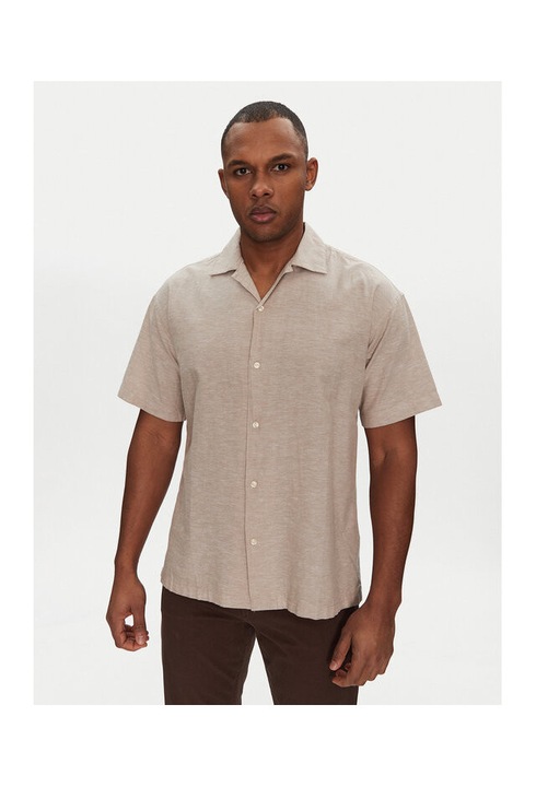 Мъжка риза Jack Jones, 12268967, Памук/Лен, Бежов, Бежов, S