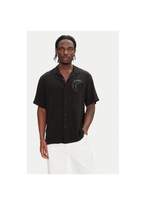 Camasa barbati Just Cavalli, 78OALY04 CNY10, Viscoza, Negru, Negru