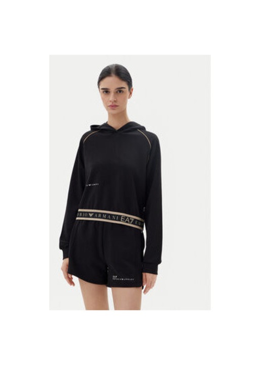 Дамски кецове Emporio Armani Ea7, 7W000277 AF12501, Полиестер/Памук, Черни, Черен