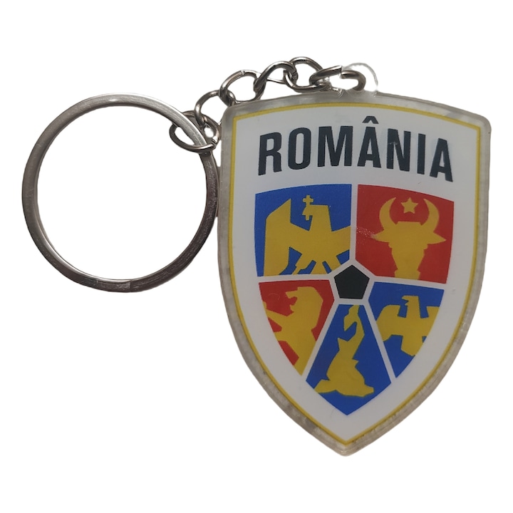 Román futballcsapat kulcstartó, akril anyag, 5x3,6 cm