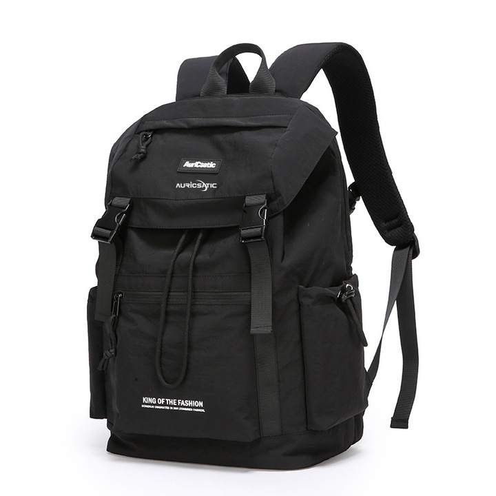 Hétköznapi hátizsákok; AuriCsatic; 100% nejlon Taslon szövet; Külön rekeszek; Állítható vállpántok; Méret: 45 * 31 * 16 cm; Szín: fekete;