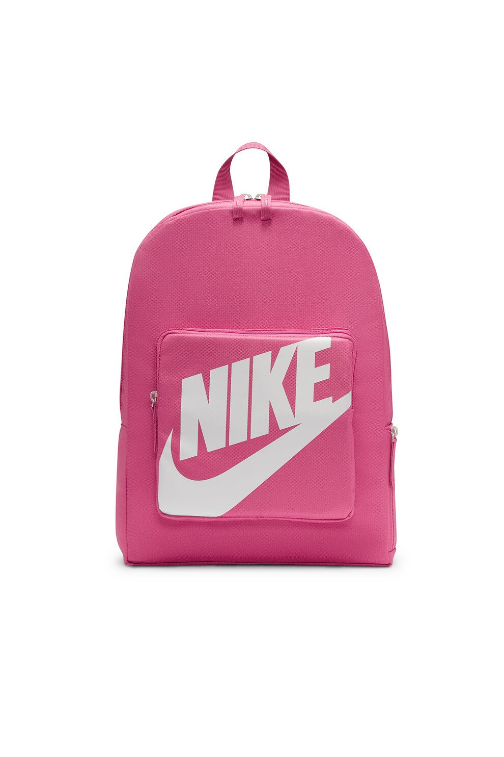 Nike, Rucsac cu buzunar frontal cu fermoar, Alb, Fucsia