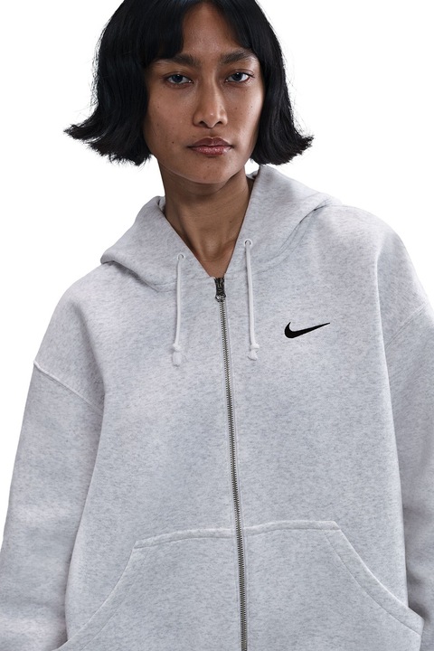 Nike, Hanorac lejer cu fermoar Phoenix, Gri deschis melange