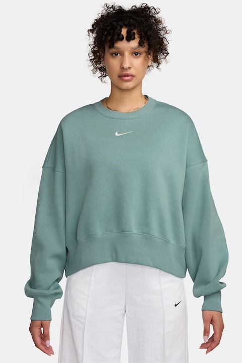 Nike, Bluza de trening lejera cu maneci cazute Phoenix, Verde deschis